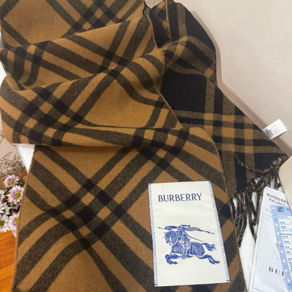 Burberry Brown and Black Checkered Scarf - Picture 2 of 4